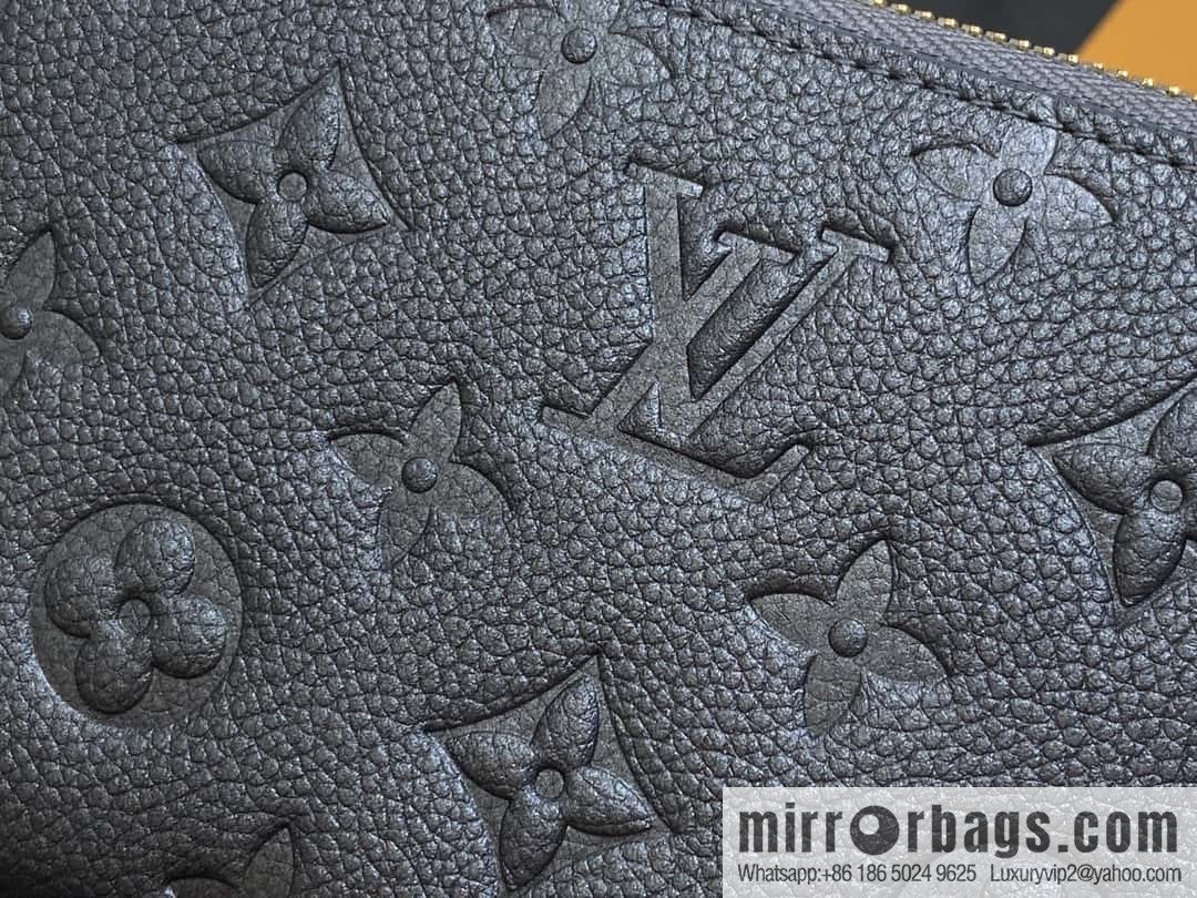[Boutique‑grade] M12680 pearlescent gray full leather embossed, single zipper wallet series Zippy zipper wallet M60017