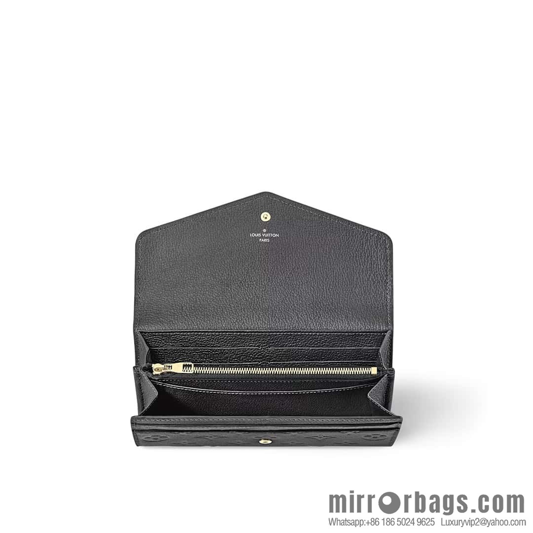 [Boutique‑grade] M12172 pearlescent gray full leather embossed, flip wallet series Sarah wallet