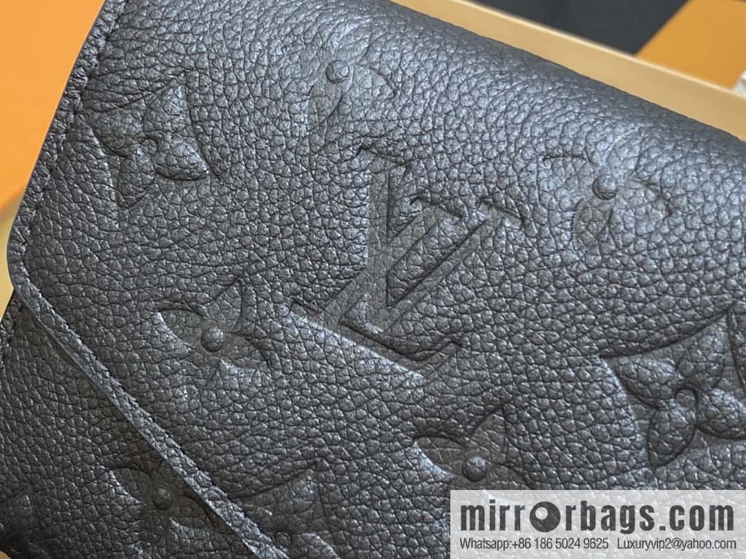 [Boutique‑grade] M12172 pearlescent gray full leather embossed, flip wallet series Sarah wallet