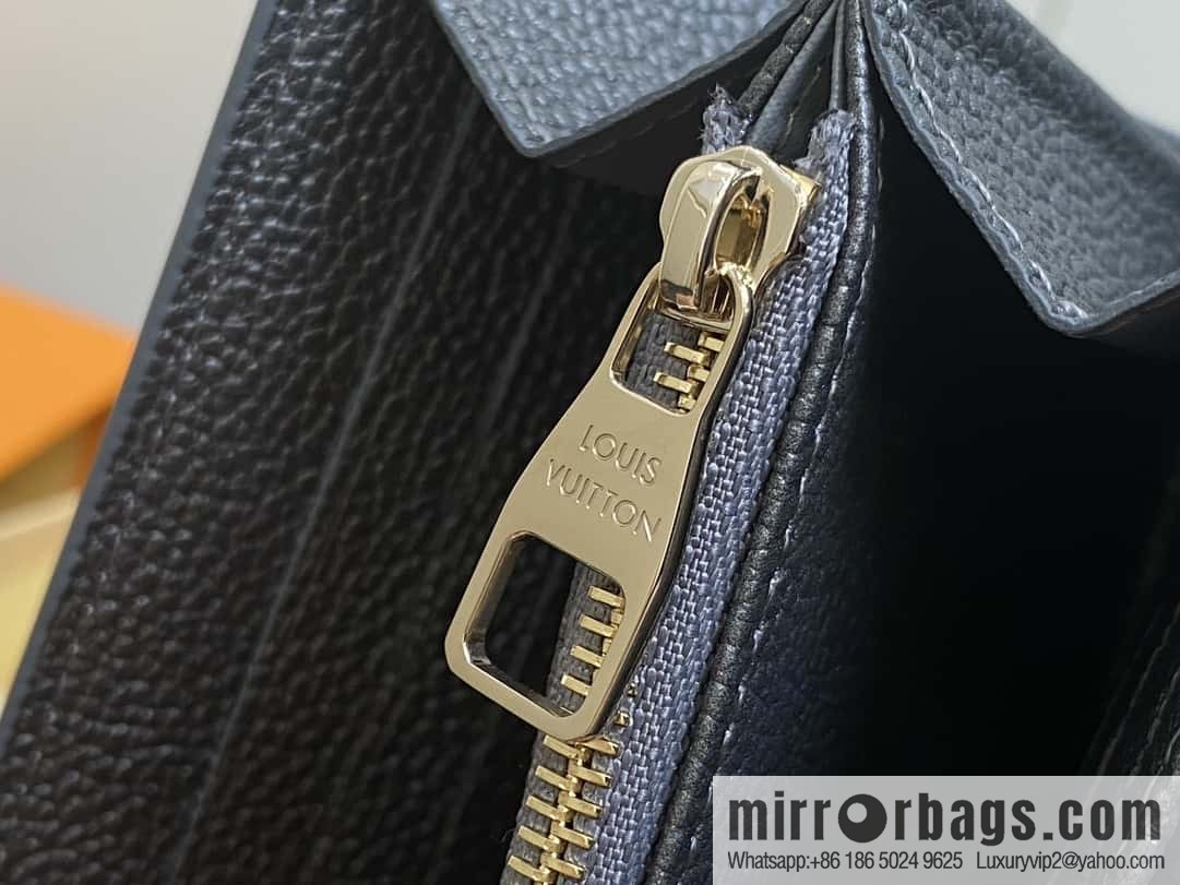 [Boutique‑grade] M12172 pearlescent gray full leather embossed, flip wallet series Sarah wallet