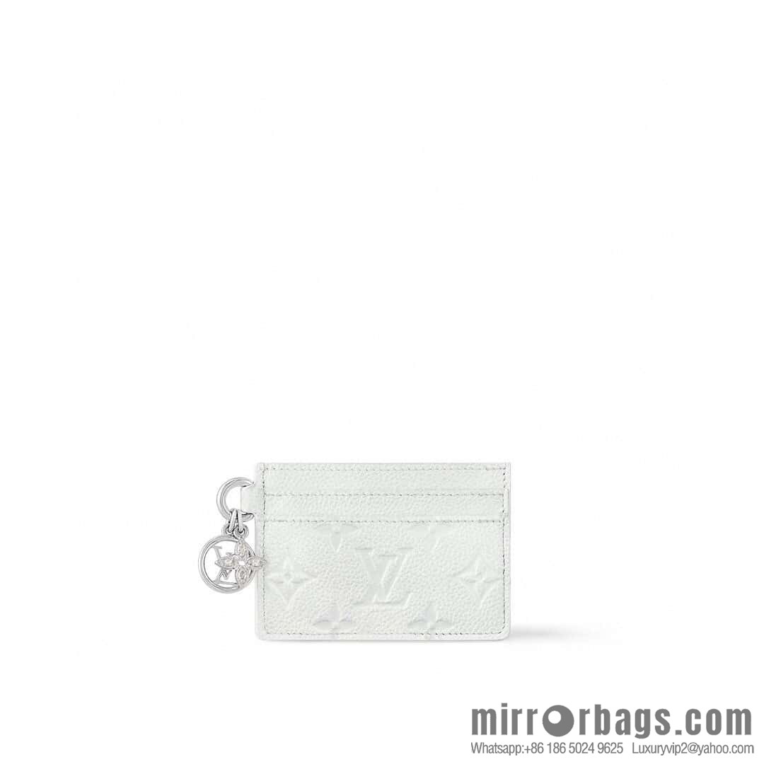 [Boutique‑grade] M12179 pearlescent white full leather embossed, card bag wallet series Porte-cartes LV Char Ms card holder