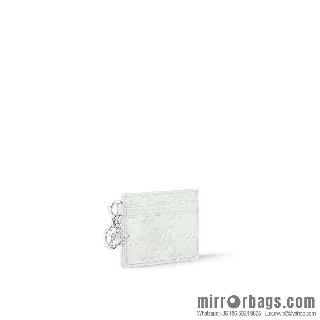 [Boutique‑grade] M12179 pearlescent white full leather embossed, card bag wallet series Porte-cartes LV Char Ms card holder