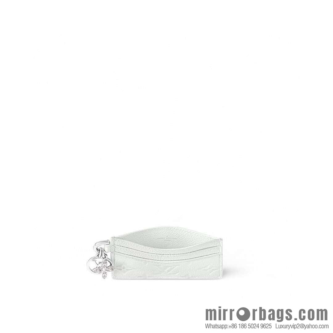 [Boutique‑grade] M12179 pearlescent white full leather embossed, card bag wallet series Porte-cartes LV Char Ms card holder