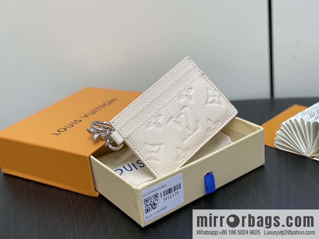 [Boutique‑grade] M12179 pearlescent white full leather embossed, card bag wallet series Porte-cartes LV Char Ms card holder