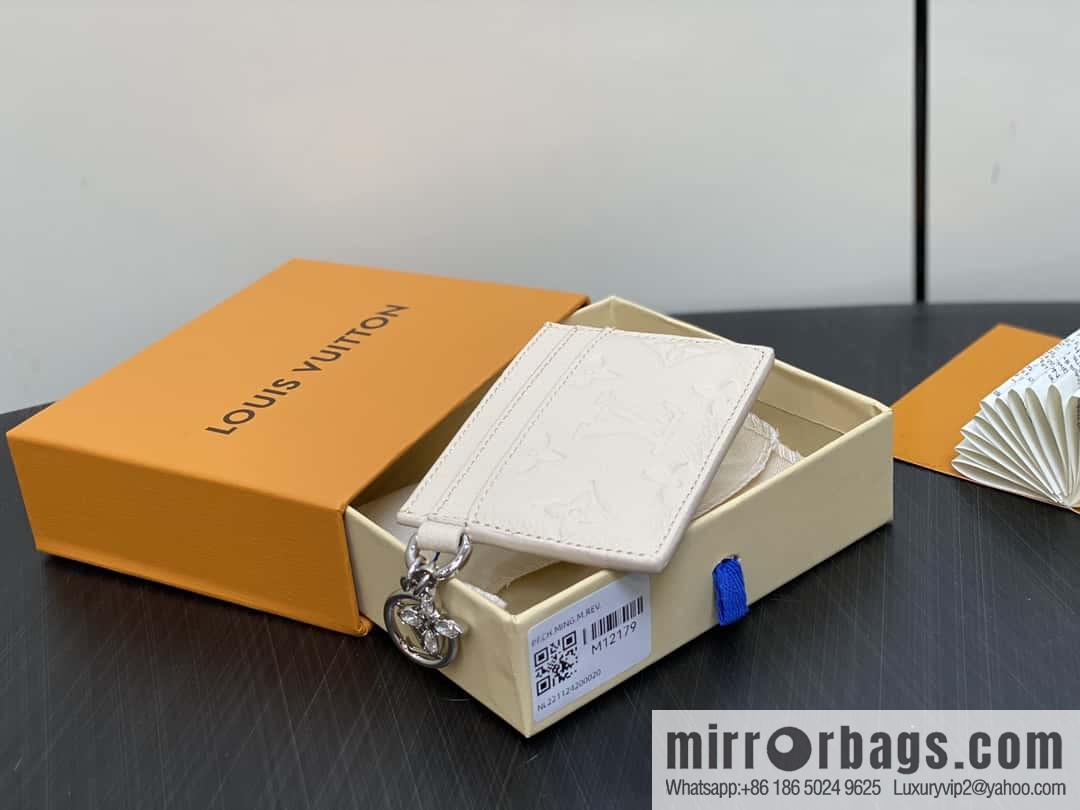 [Boutique‑grade] M12179 pearlescent white full leather embossed, card bag wallet series Porte-cartes LV Char Ms card holder