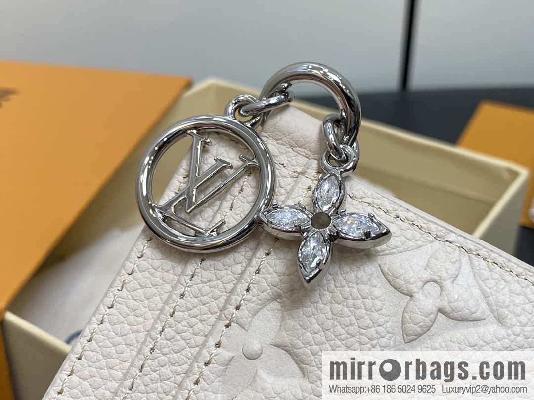 [Boutique‑grade] M12179 pearlescent white full leather embossed, card bag wallet series Porte-cartes LV Char Ms card holder
