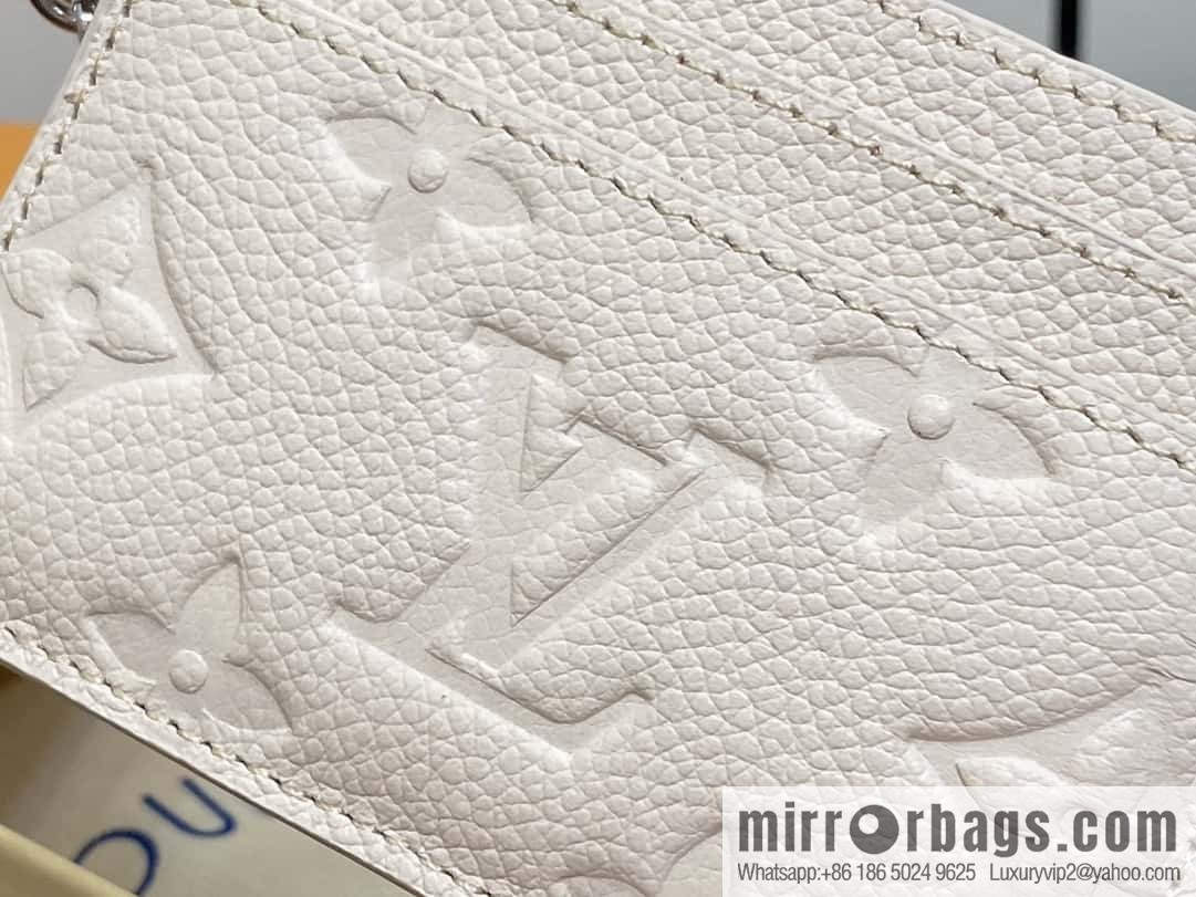 [Boutique‑grade] M12179 pearlescent white full leather embossed, card bag wallet series Porte-cartes LV Char Ms card holder