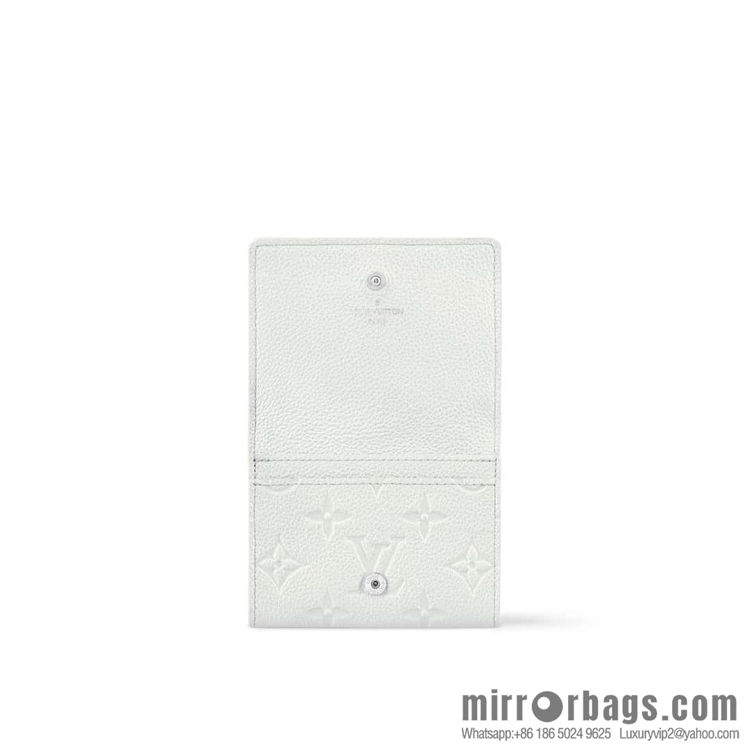 [Boutique‑grade] M12177 pearlescent white full leather embossed, business card holder wallet series LV Ski Ms series business card holder