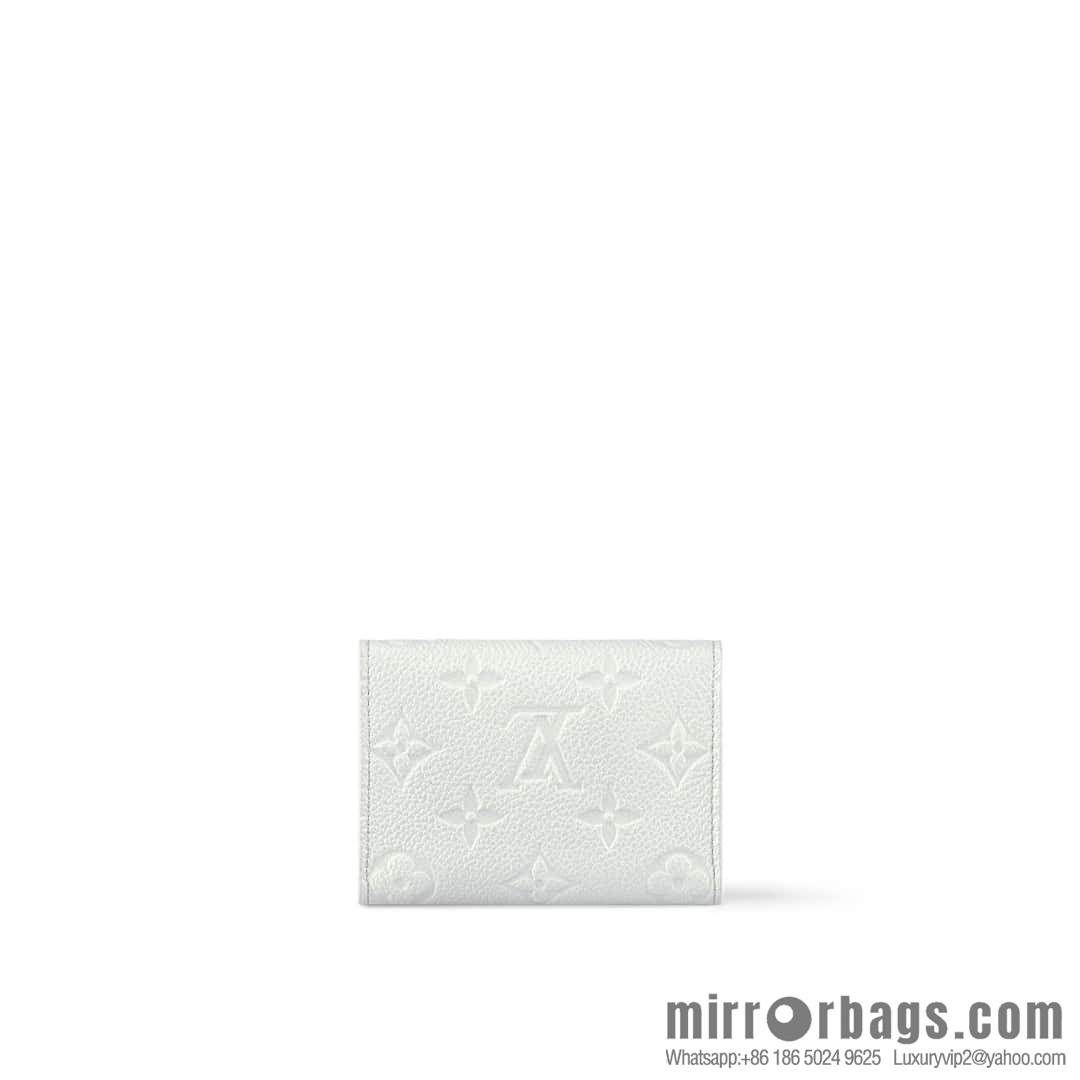 [Boutique‑grade] M12177 pearlescent white full leather embossed, business card holder wallet series LV Ski Ms series business card holder