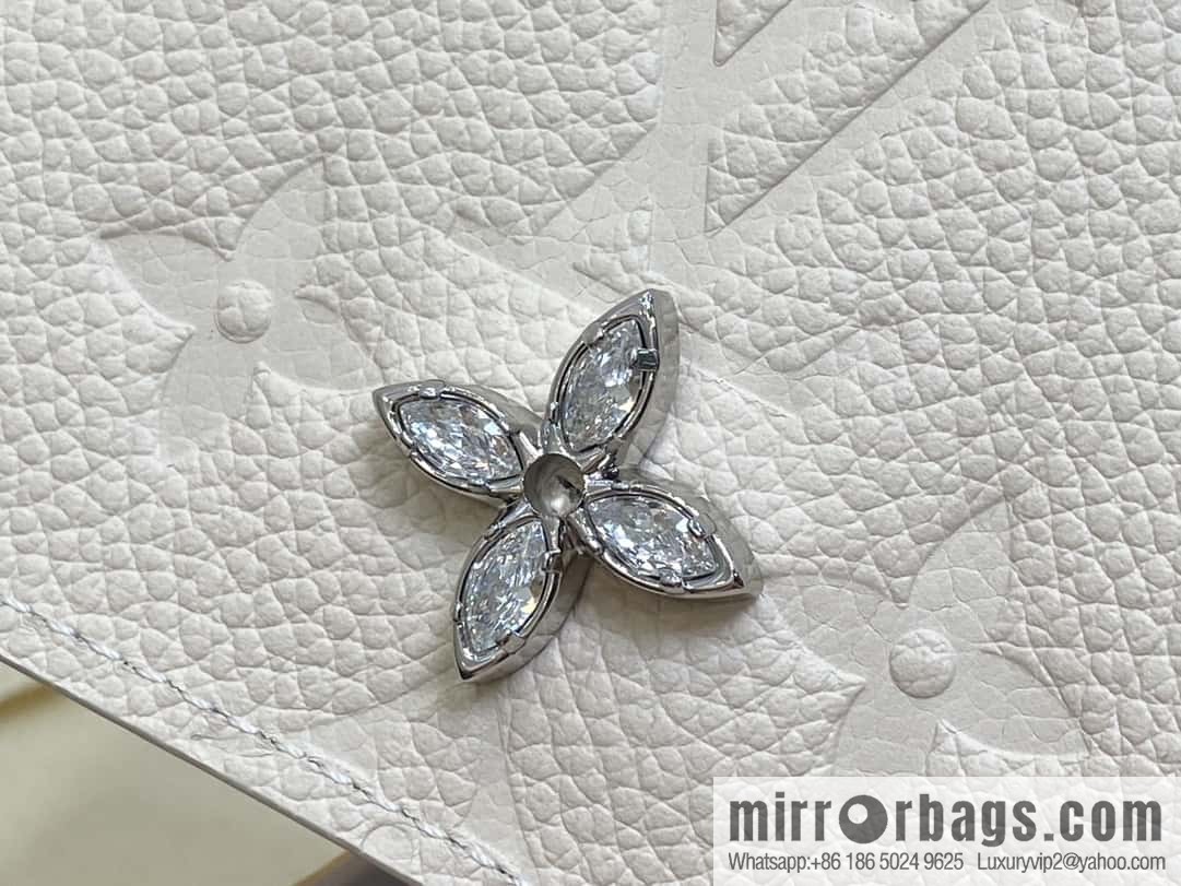 [Boutique‑grade] M12177 pearlescent white full leather embossed, business card holder wallet series LV Ski Ms series business card holder