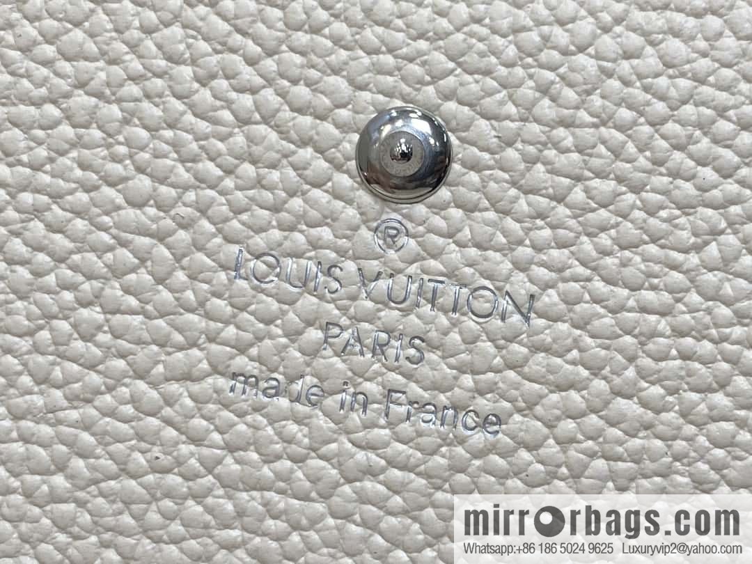 [Boutique‑grade] M12177 pearlescent white full leather embossed, business card holder wallet series LV Ski Ms series business card holder