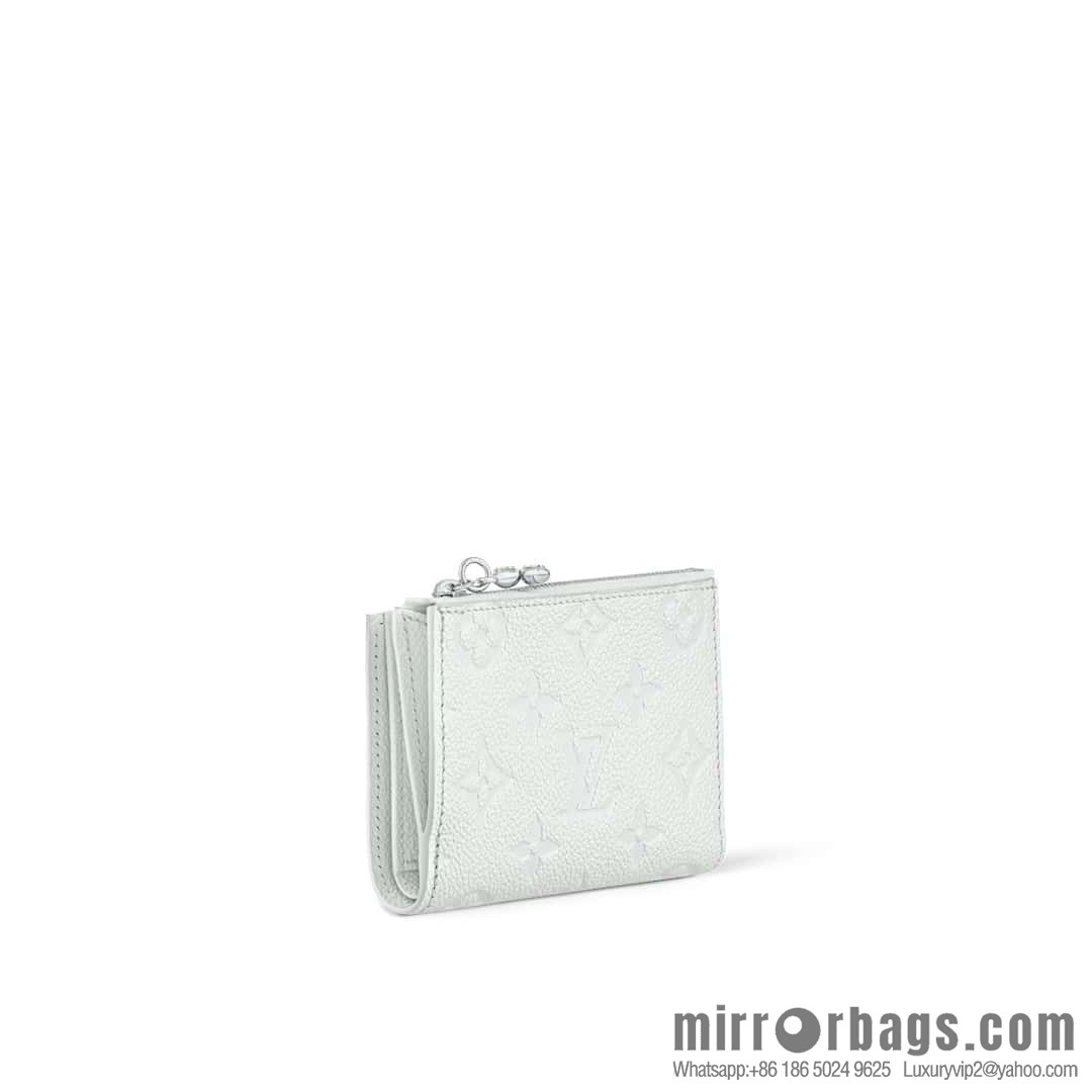 [Boutique‑grade] M12674 pearlescent white full leather embossed, two-fold wallet series Lisa Wallet wallet m12536