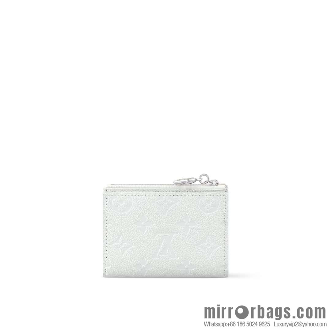 [Boutique‑grade] M12674 pearlescent white full leather embossed, two-fold wallet series Lisa Wallet wallet m12536