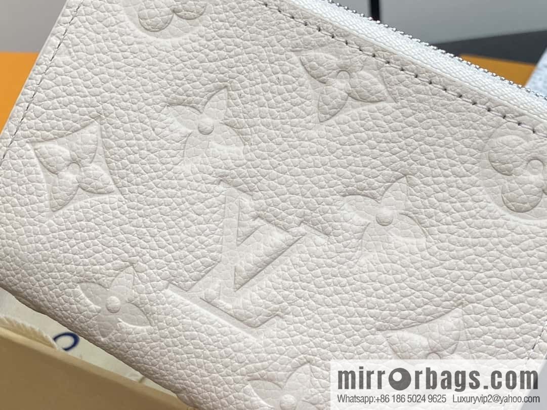 [Boutique‑grade] M12674 pearlescent white full leather embossed, two-fold wallet series Lisa Wallet wallet m12536