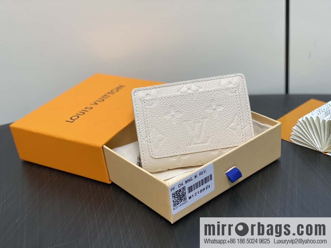 [Boutique‑grade] M12188 pearlescent white full leather embossed, full leather two-fold wallet series Clea wallet
