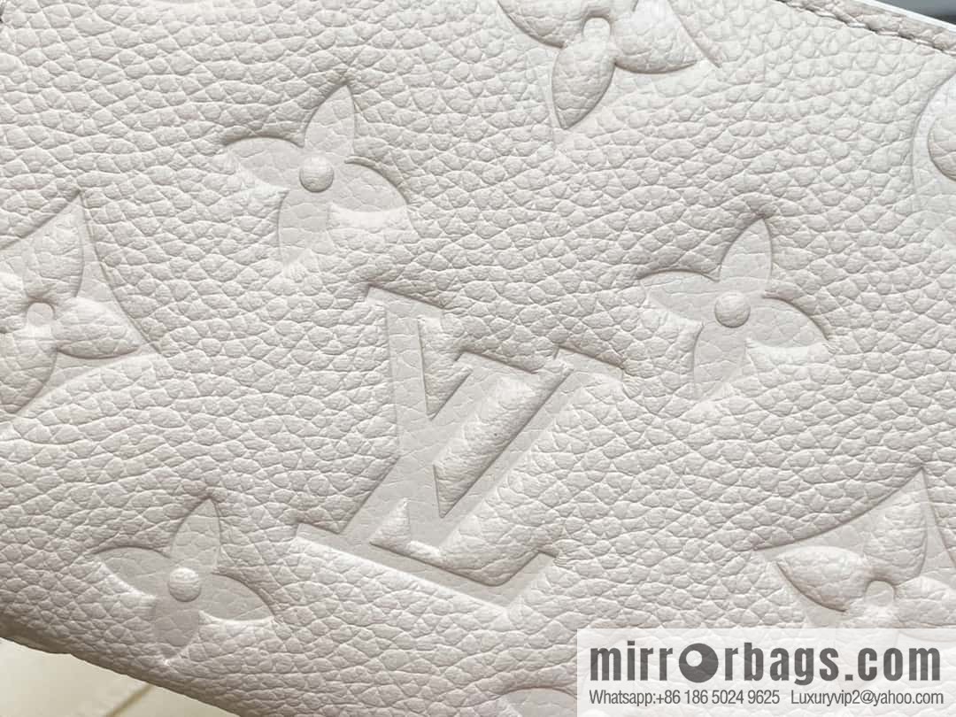 [Boutique‑grade] M12188 pearlescent white full leather embossed, full leather two-fold wallet series Clea wallet