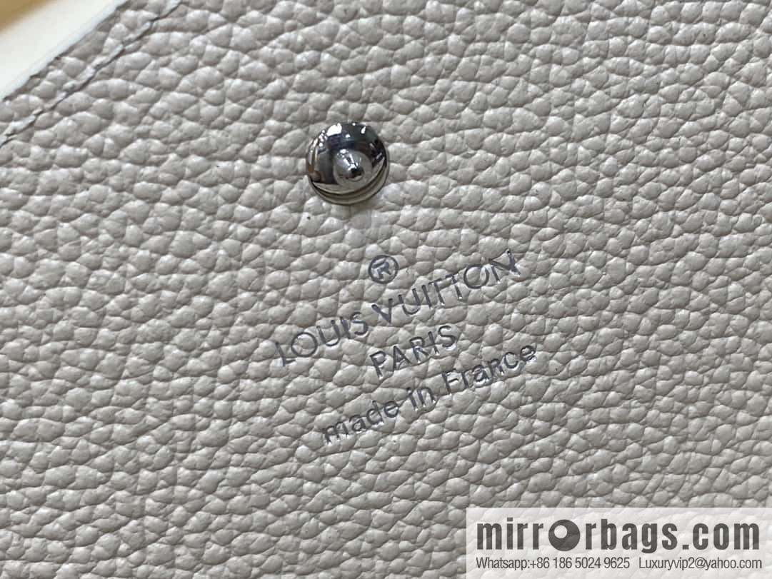 [Boutique‑grade] M12172 pearlescent white full leather embossed, flip wallet series Sarah wallet