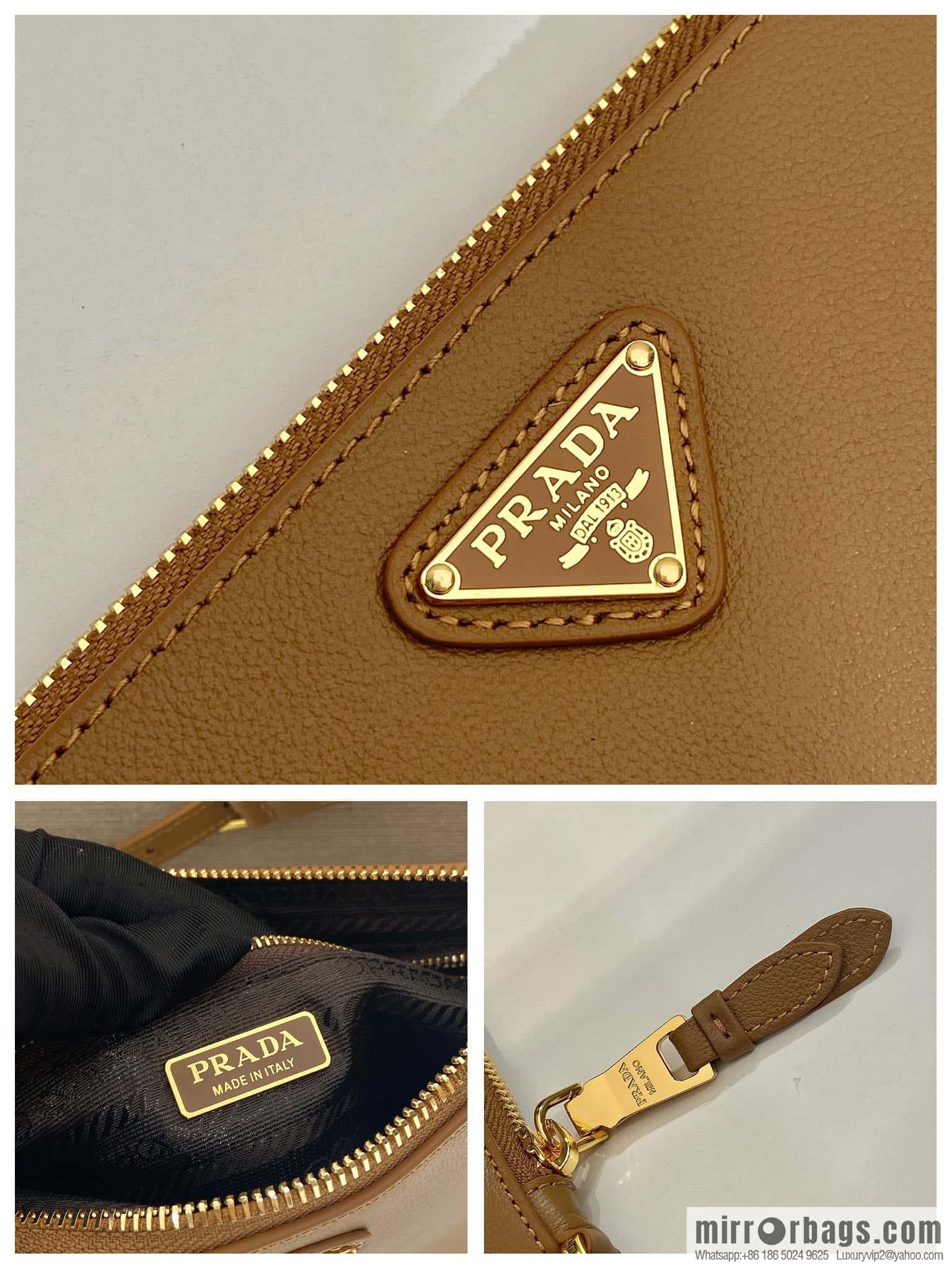 PRADA 🎉 new armpit bag 🎉 1NE545A calfskin/1BC238 🎉🎉 brown