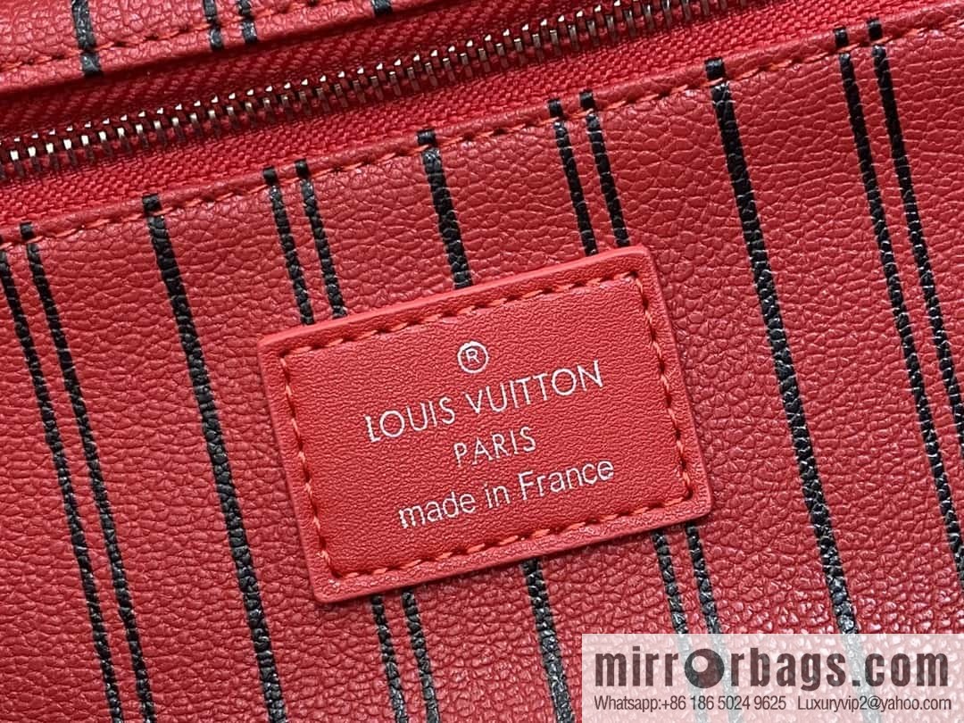 [Boutique‑grade] M13023 red full leather embossed, toilet bag series DOPP KIT toilet bag