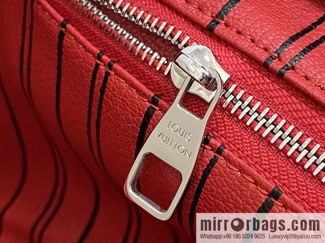 [Boutique‑grade] M13023 red full leather embossed, toilet bag series DOPP KIT toilet bag