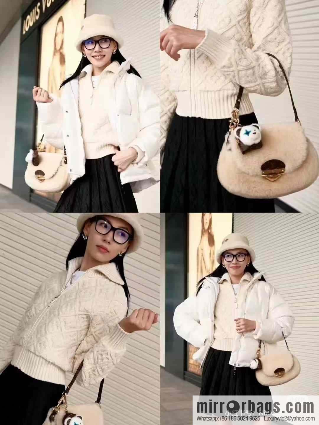 [Boutique‑grade] M12097 meters white plush, underarm bag ingot bag series SUNSET handbag