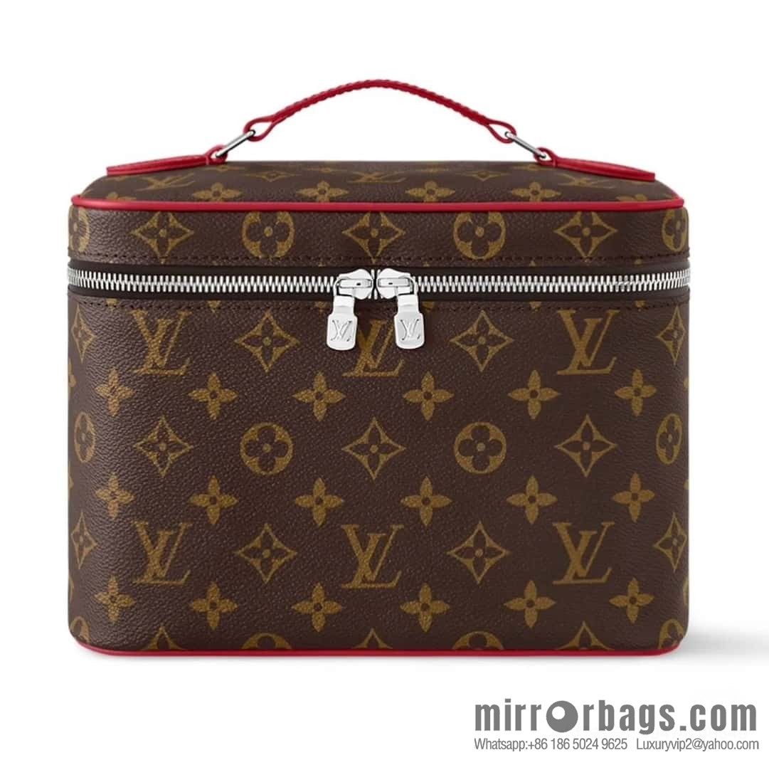 [Boutique‑grade] M12671 old flower red, medium cosmetic bag Nice cosmetic bag