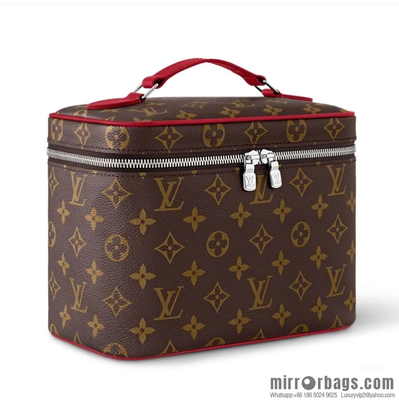 [Boutique‑grade] M12671 old flower red, medium cosmetic bag Nice cosmetic bag