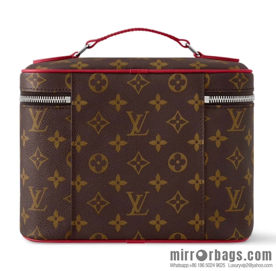 [Boutique‑grade] M12671 old flower red, medium cosmetic bag Nice cosmetic bag