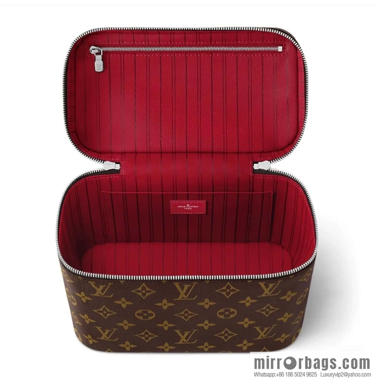[Boutique‑grade] M12671 old flower red, medium cosmetic bag Nice cosmetic bag