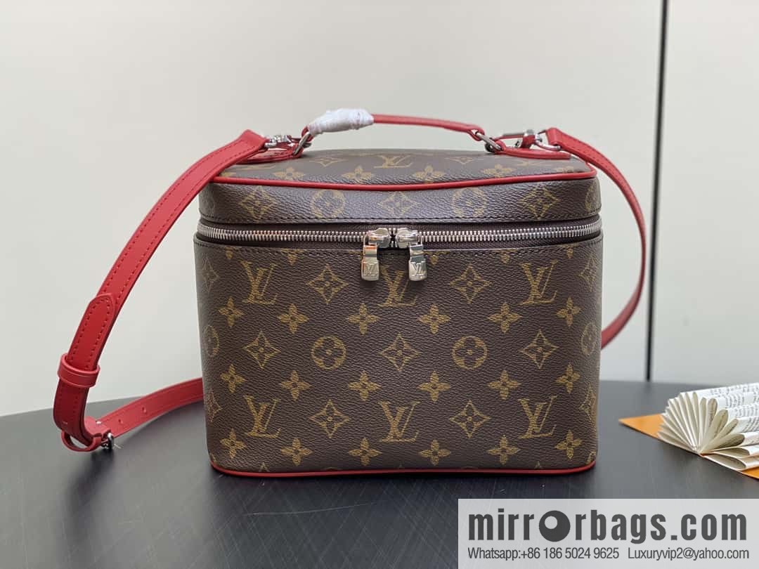 [Boutique‑grade] M12671 old flower red, medium cosmetic bag Nice cosmetic bag