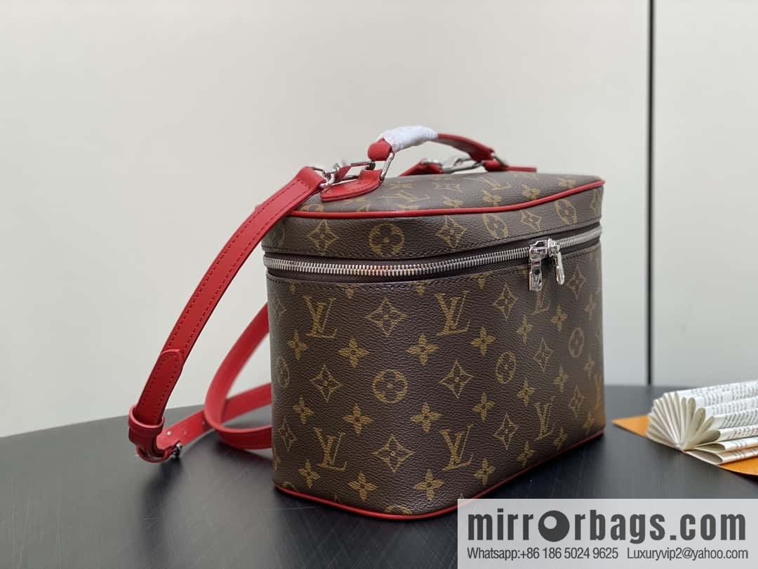 [Boutique‑grade] M12671 old flower red, medium cosmetic bag Nice cosmetic bag