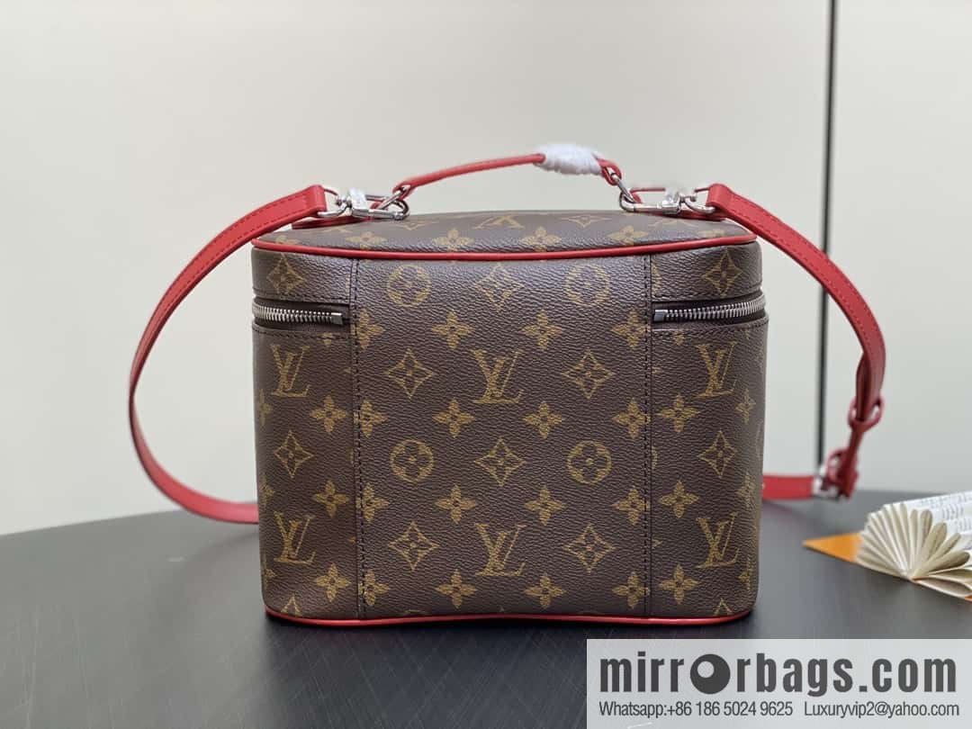 [Boutique‑grade] M12671 old flower red, medium cosmetic bag Nice cosmetic bag