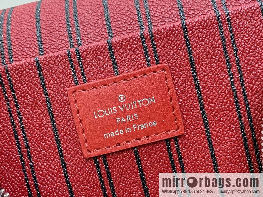 [Boutique‑grade] M12671 old flower red, medium cosmetic bag Nice cosmetic bag