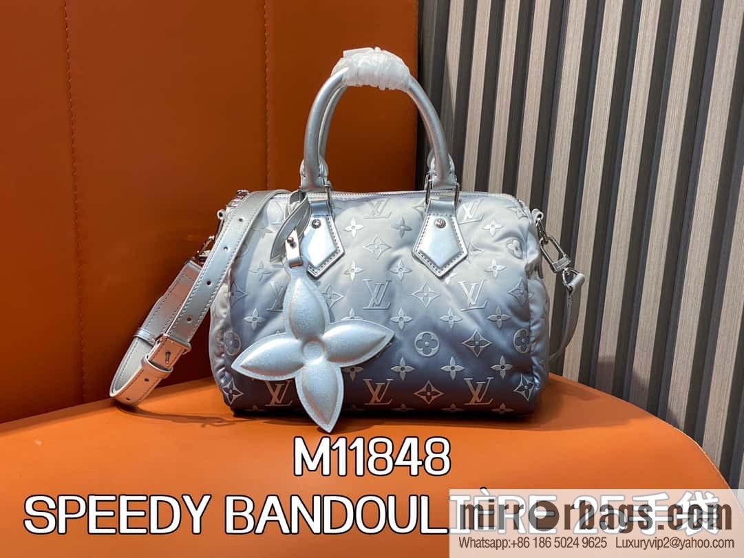 [Boutique‑grade] M11848 silver down, pillow bag speedy series SPEEDY BANDOULIZRE 25 handbag