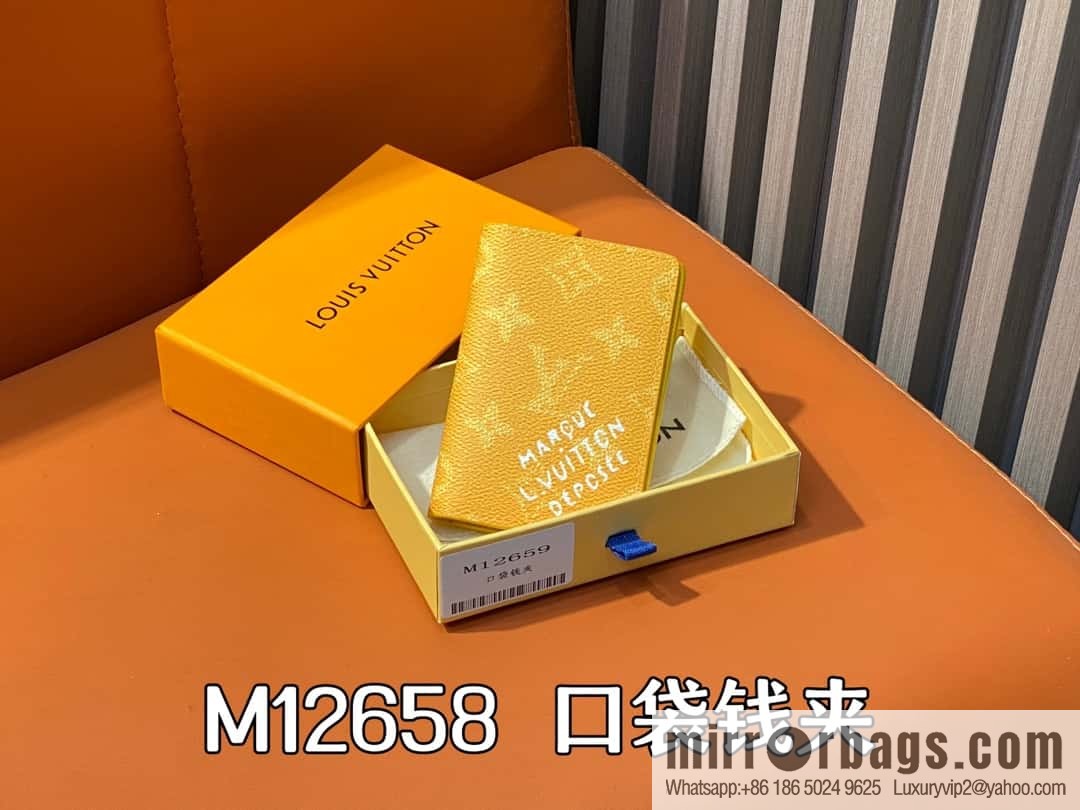 [Boutique‑grade] M12658 yellow flower silk screen printing, card bag wallet series, pocket wallet