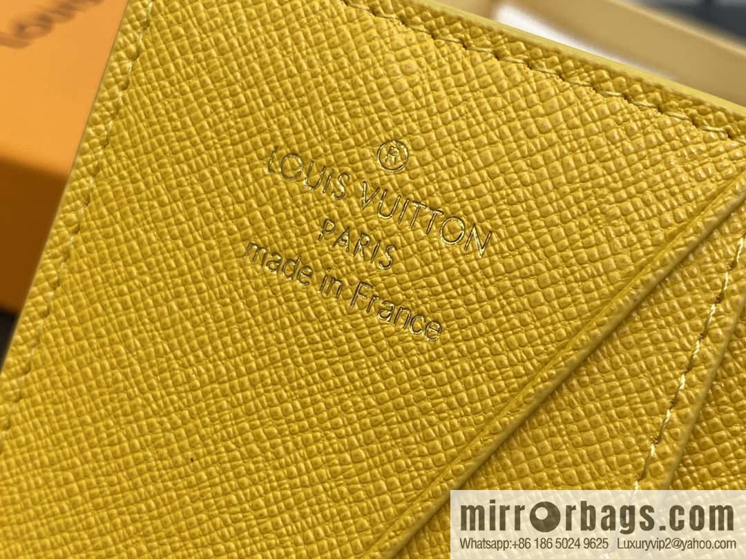 [Boutique‑grade] M12658 yellow flower silk screen printing, card bag wallet series, pocket wallet