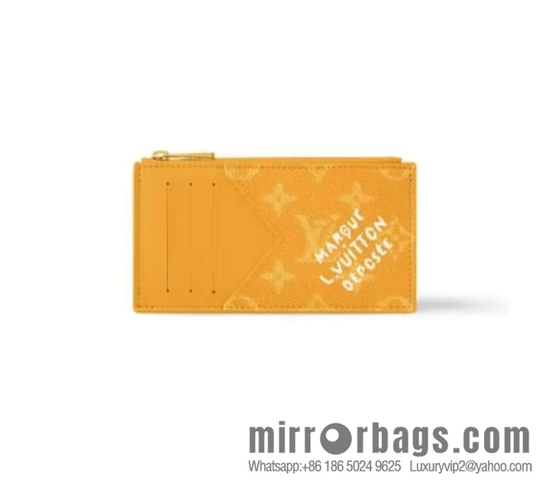 [Boutique‑grade] M12660 yellow flower silk screen printing, card bag wallet series, the new COIN card holder of the season