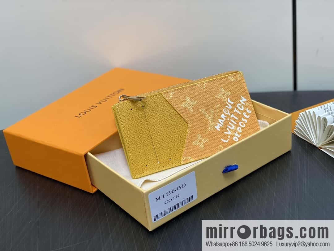 [Boutique‑grade] M12660 yellow flower silk screen printing, card bag wallet series, the new COIN card holder of the season
