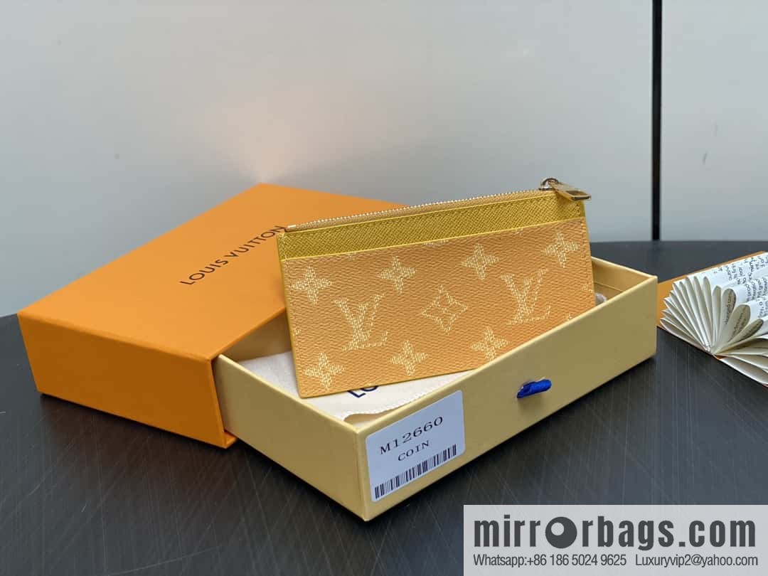 [Boutique‑grade] M12660 yellow flower silk screen printing, card bag wallet series, the new COIN card holder of the season