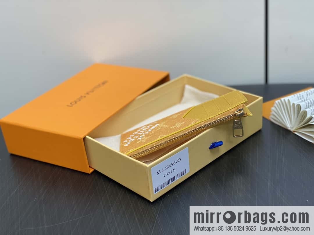 [Boutique‑grade] M12660 yellow flower silk screen printing, card bag wallet series, the new COIN card holder of the season