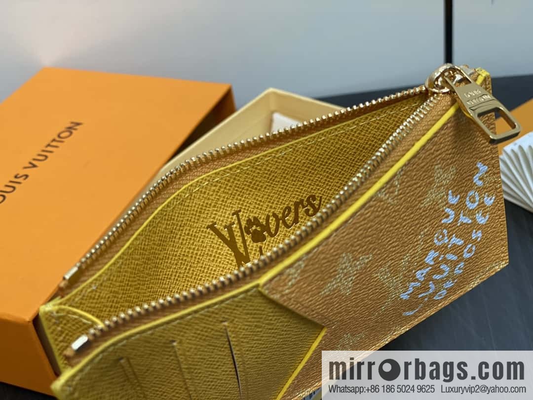 [Boutique‑grade] M12660 yellow flower silk screen printing, card bag wallet series, the new COIN card holder of the season