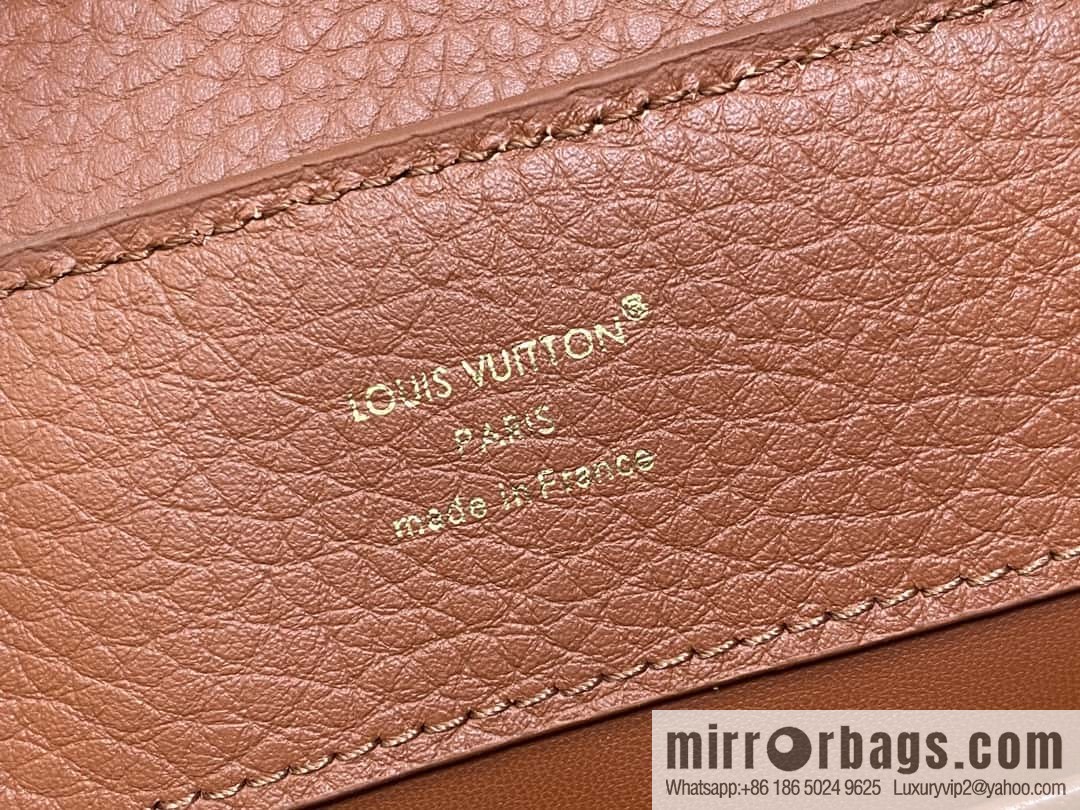 [Boutique‑grade] M25089 brown M24545 full leather cap that English series CAPUCINES small handbag