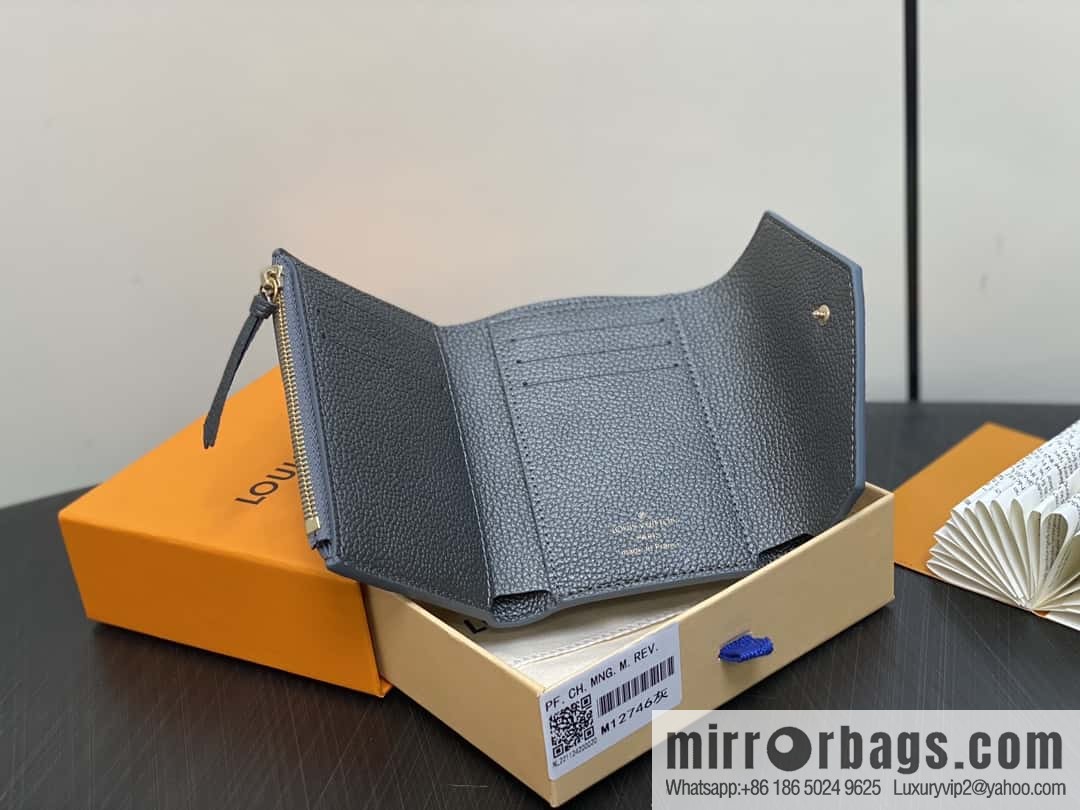 [Boutique‑grade] M12746 pearlescent gray, three-fold wallet series Victorine Wallet wallet