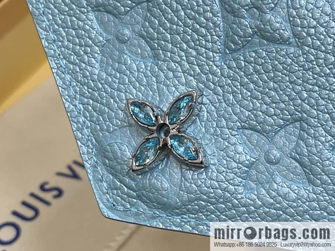 [Boutique‑grade] M12746 pearlescent blue, three-fold wallet series Victorine Wallet wallet