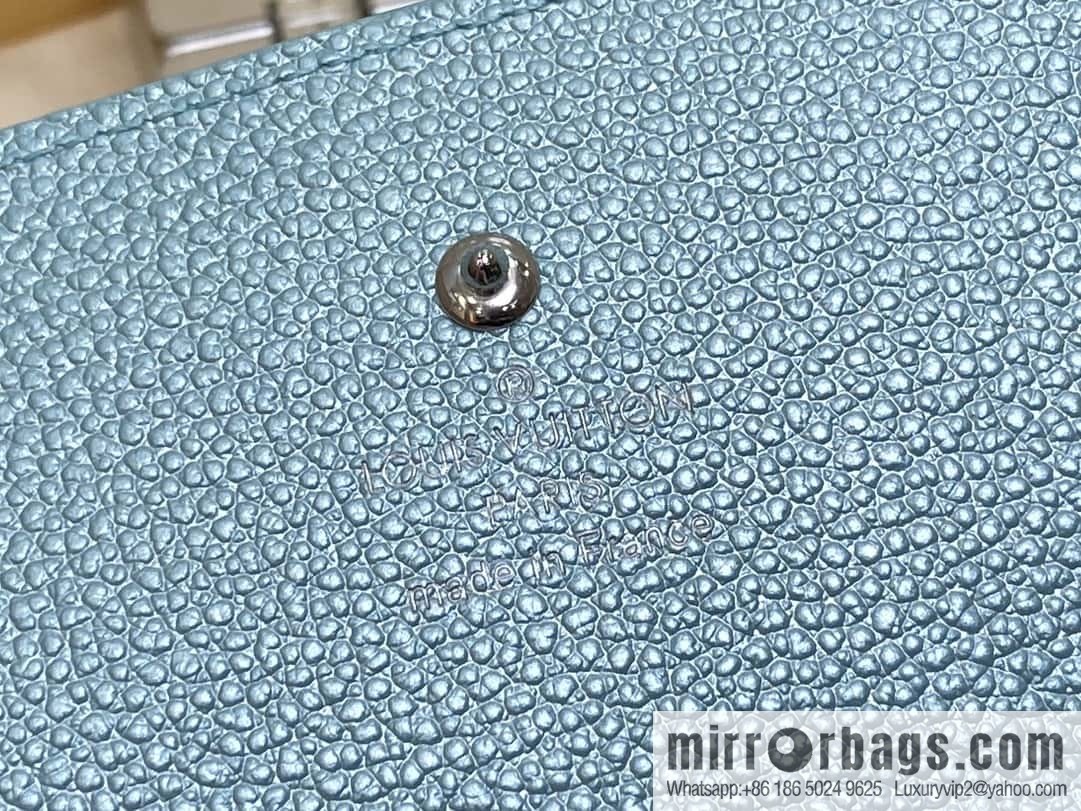 [Boutique‑grade] M12177 pearlescent blue, full leather embossed, business card holder wallet series LV Ski Ms series business card holder