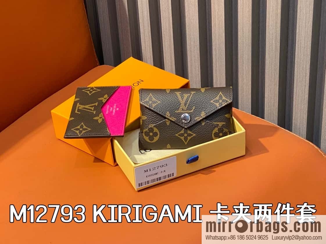 [Boutique‑grade] M12793 presbyopia plum red, card bag wallet series KIRIGAMI card clip two-piece set