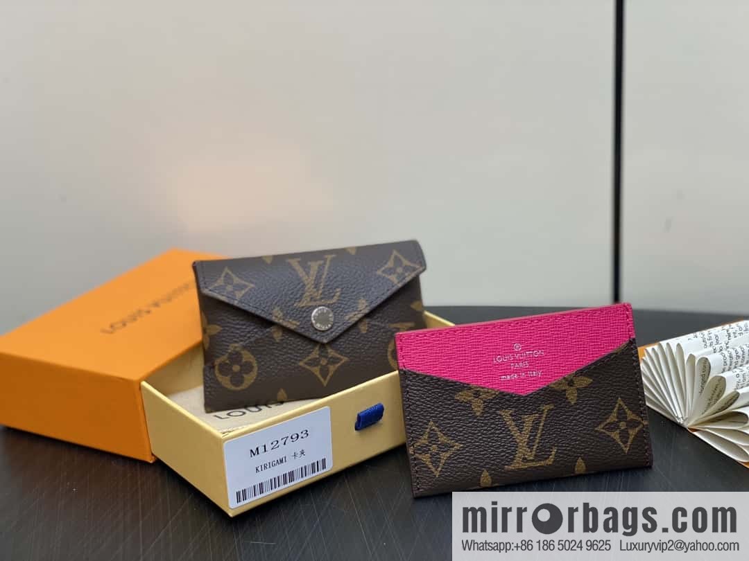 [Boutique‑grade] M12793 presbyopia plum red, card bag wallet series KIRIGAMI card clip two-piece set