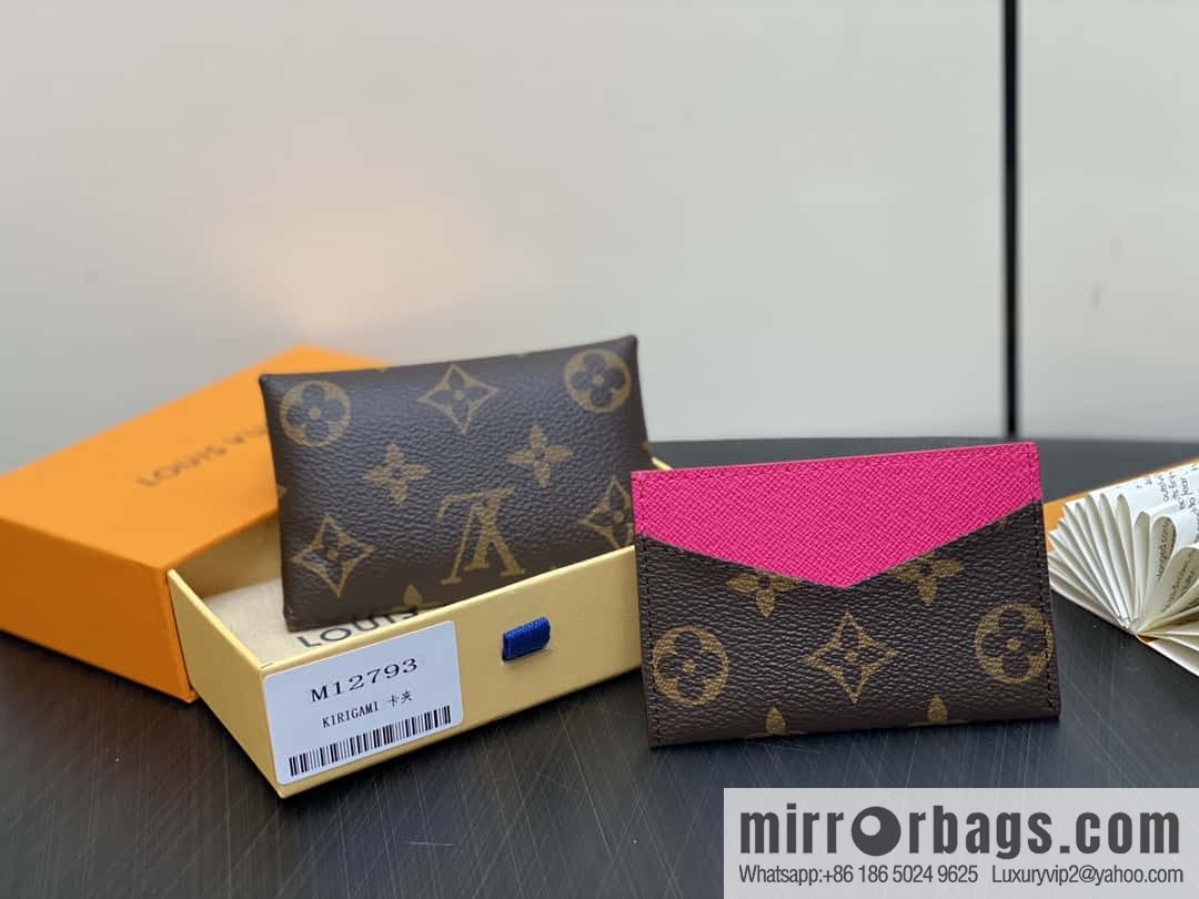 [Boutique‑grade] M12793 presbyopia plum red, card bag wallet series KIRIGAMI card clip two-piece set