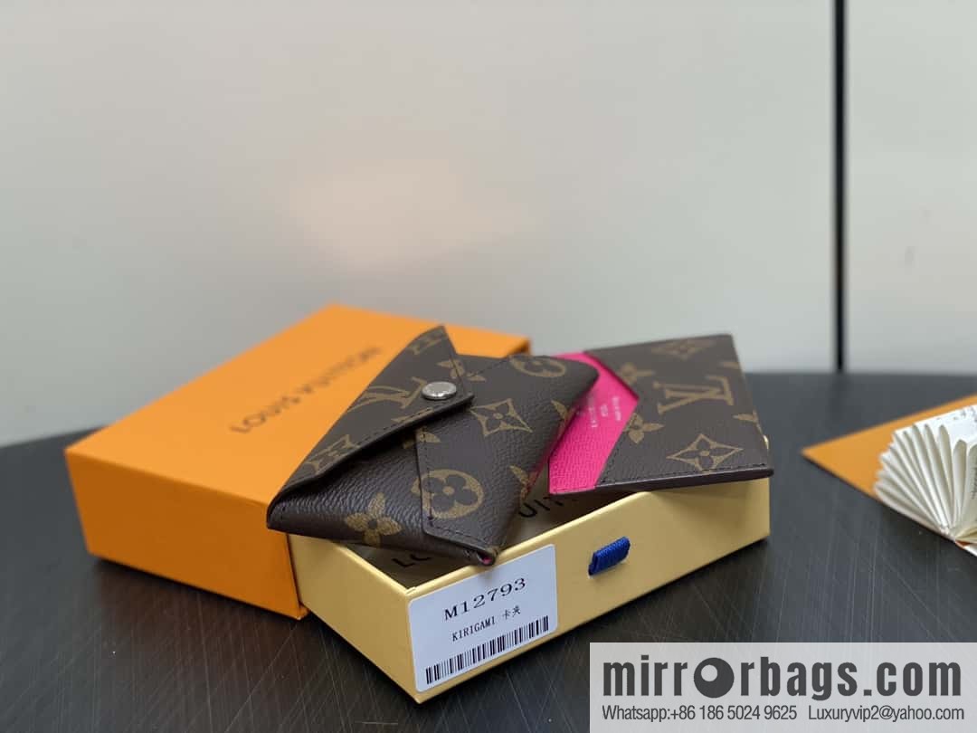[Boutique‑grade] M12793 presbyopia plum red, card bag wallet series KIRIGAMI card clip two-piece set