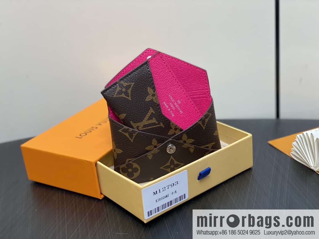 [Boutique‑grade] M12793 presbyopia plum red, card bag wallet series KIRIGAMI card clip two-piece set